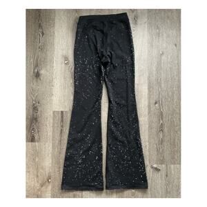 Wilfred Free Black White Speckled Flare Leg Pants Elastic Waist‎ Pull-On Size S